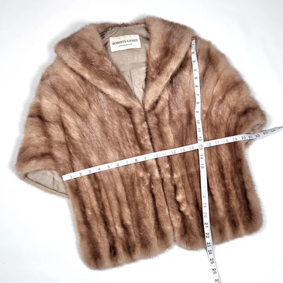 Roberts-Lories San Francisco Mink Stile Brown Fur Stole Cape OS - Picture 8 of 15